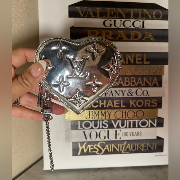 Louis Vuitton LV Heart Coin Purse Silver Monogram Mirror - Picture 3 of 14